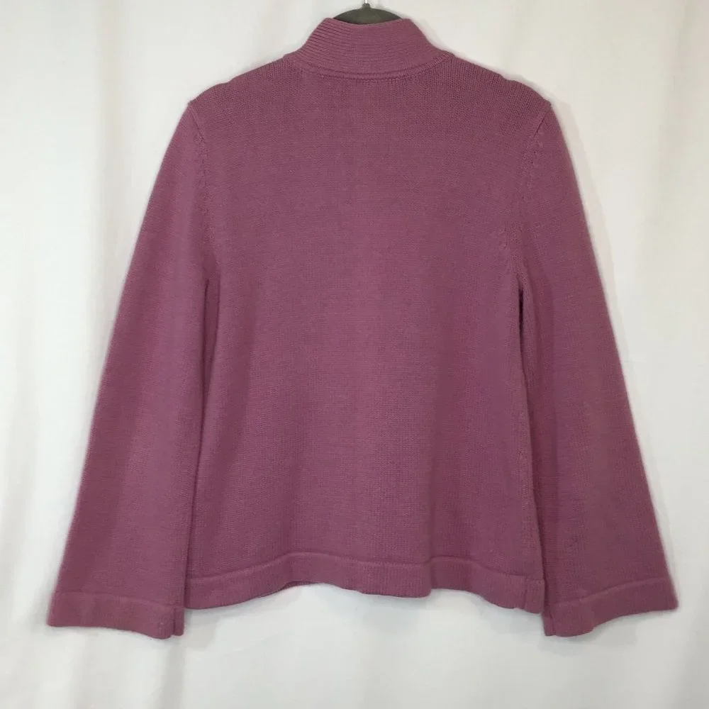 J Jill Cardigan Sweater Jacket Size XS Button-Up Orchid Lavender Pockets Collar - Picture 8 of 9